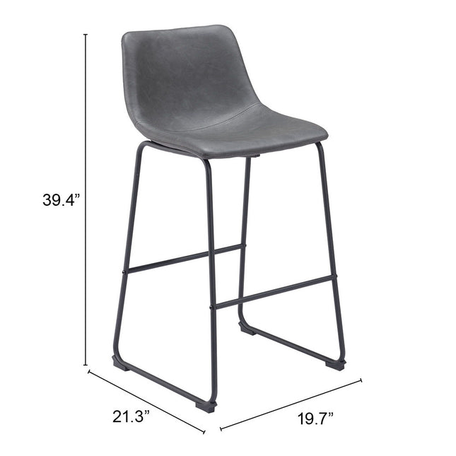 Smart Barstool (Set of 2) Charcoal Barstools TriadCommerceInc   