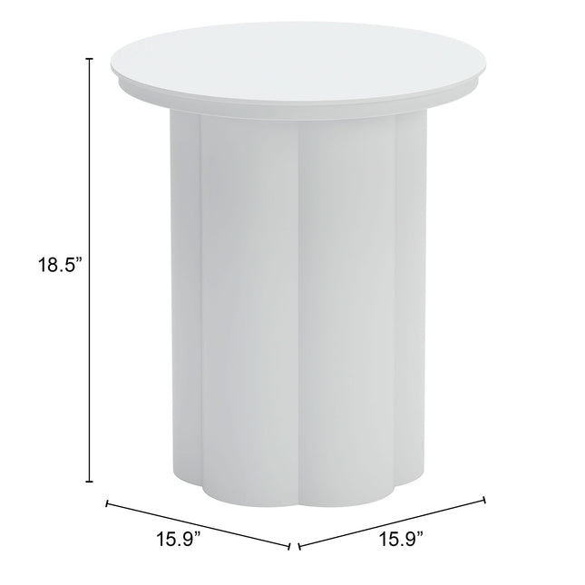 Kogur Side Table White Tables TriadCommerceInc   