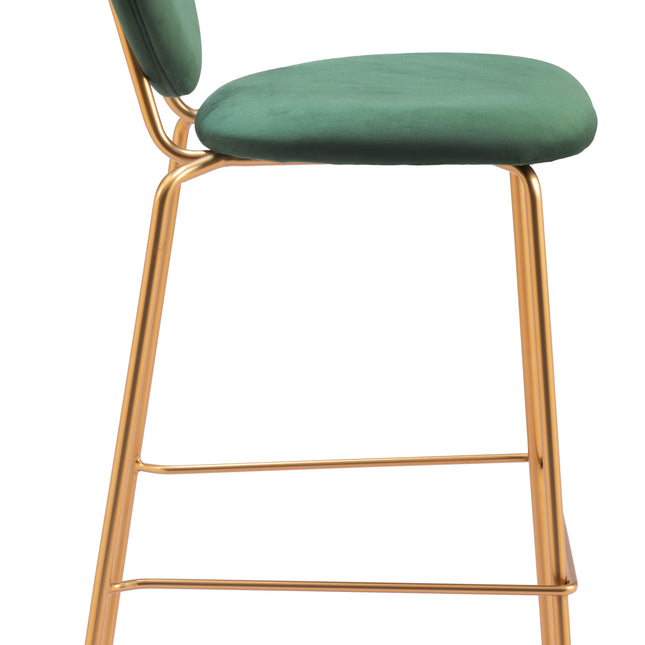 Odessa Barstool (Set of 2) Green & Gold Barstools TriadCommerceInc   