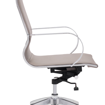 Glider High Back Office Chair Taupe Chairs TriadCommerceInc   