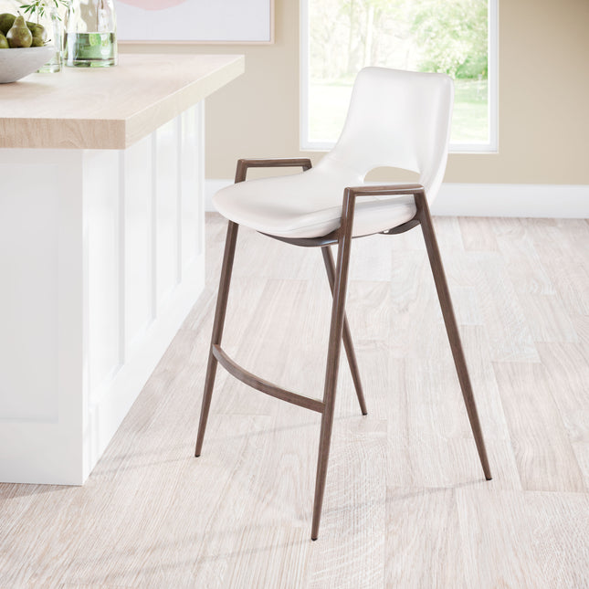 Desi Counter Stool (Set of 2) White & Walnut Counter Stools TriadCommerceInc   