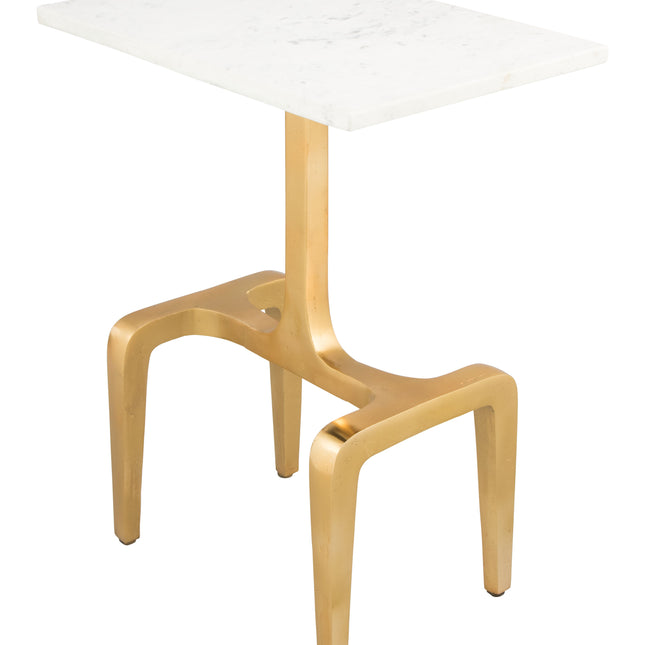 Clement Side Table White & Gold Side Tables TriadCommerceInc   