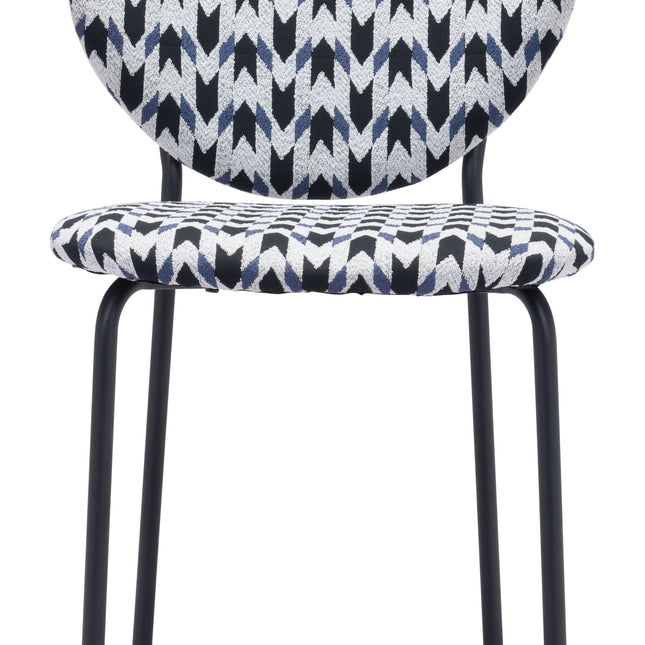 Clyde Dining Chair (Set of 2) Geometric Print & Black Chairs TriadCommerceInc   