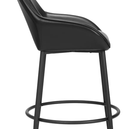 Vila Counter Stool (Set of 2) Black Counter Stools [TriadCommerceInc]   