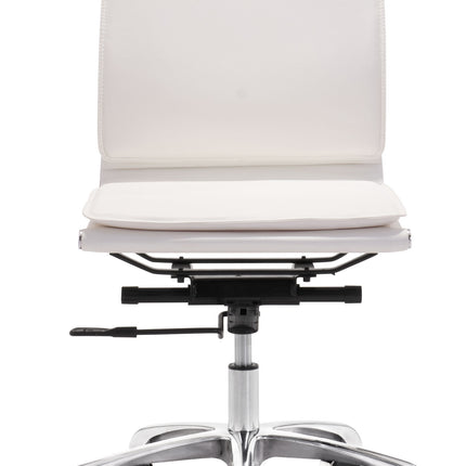 Lider Plus Armless Office Chair White Chairs TriadCommerceInc   