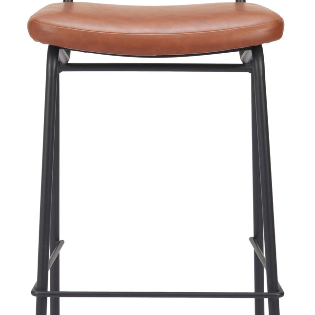 Charon Barstool (Set of 2) Vintage Brown Barstools TriadCommerceInc   