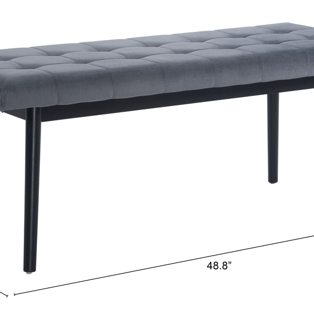 Tanner Bench Gray & Black Benches TriadCommerceInc   