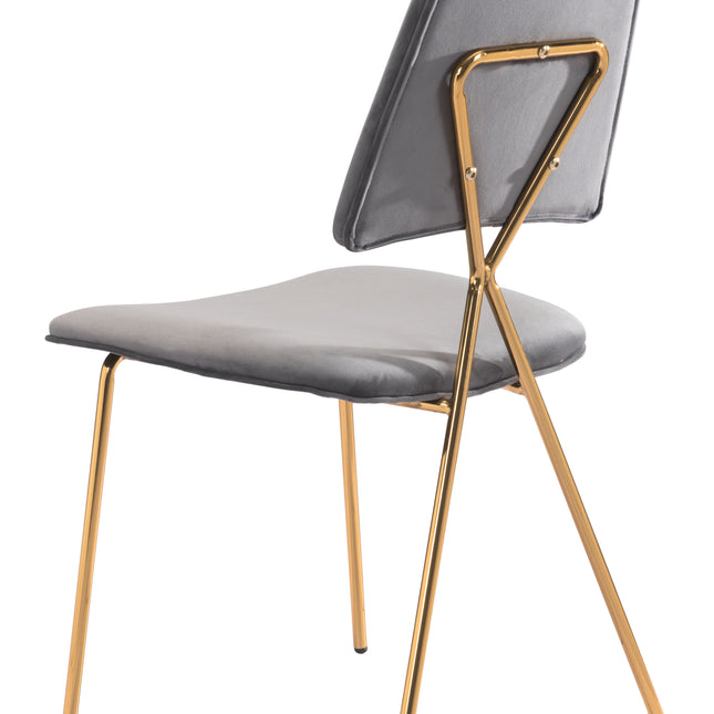 Chloe Dining Chair (Set of 2) Gray & Gold Chairs TriadCommerceInc   