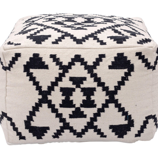 Lizardo Ottoman Beige & Black Ottomans TriadCommerceInc   