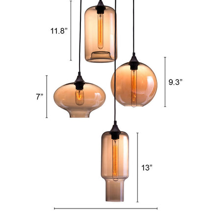 Lambie Ceiling Lamp Rust & Amber Pendant Lights TriadCommerceInc   