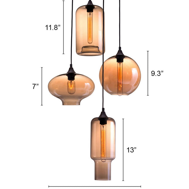 Lambie Ceiling Lamp Rust & Amber Pendant Lights TriadCommerceInc   