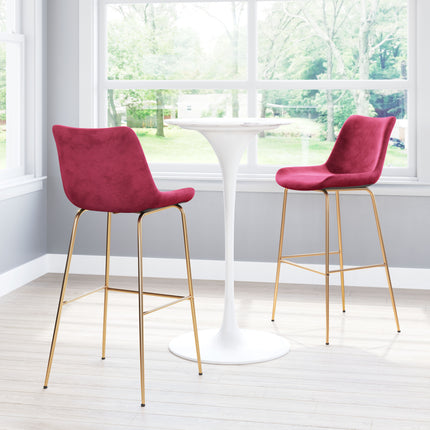 Tony Barstool Red & Gold Barstools [TriadCommerceInc]   