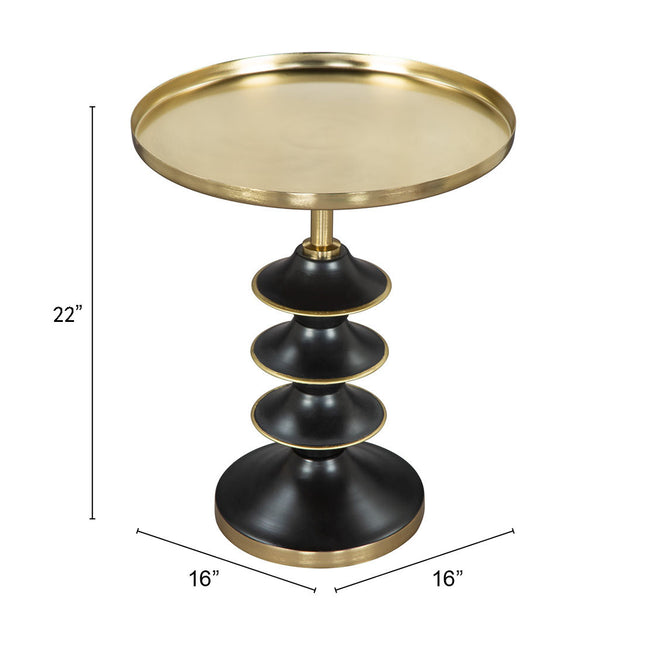 Donahue Side Table Gold & Black Side Tables TriadCommerceInc   