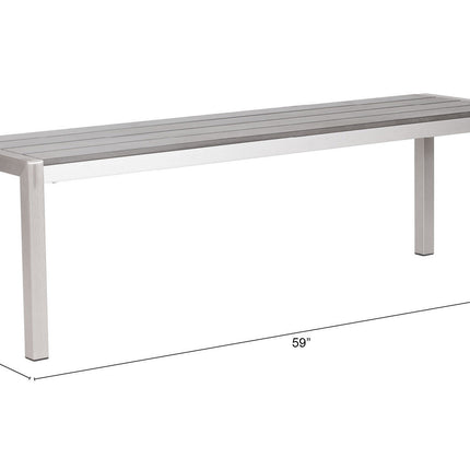 Metropolitan Double Bench Gray & Silver Seating [TriadCommerceInc]   