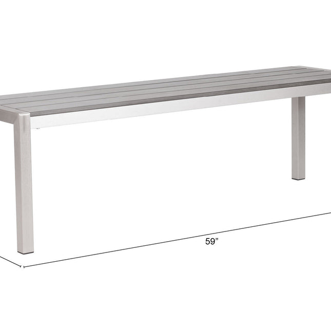 Metropolitan Double Bench Gray & Silver Seating TriadCommerceInc   