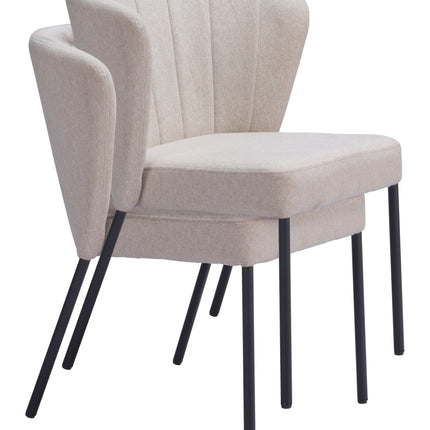 Aimee Dining Chair (Set of 2) Beige Chairs TriadCommerceInc   