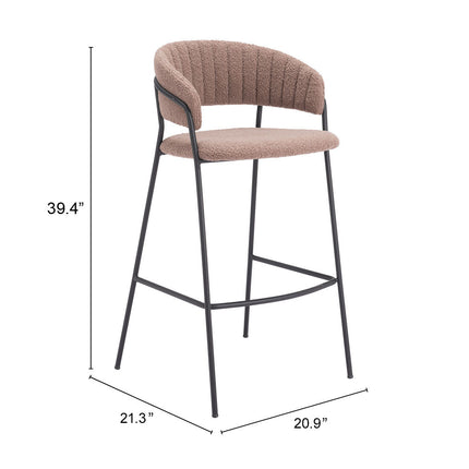 Josephine Barstool (Set of 2) Brown Barstools TriadCommerceInc   