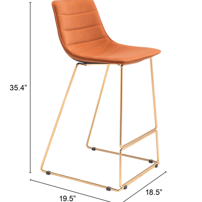 Adele Barstool (Set of 2) Orange & Gold Barstools TriadCommerceInc   