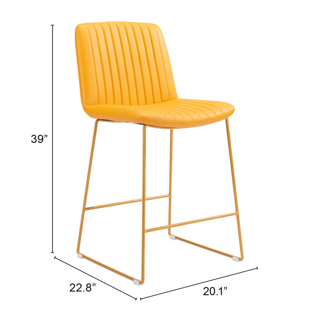 Mode Counter Stool (Set of 2) Yellow Counter Stools TriadCommerceInc   