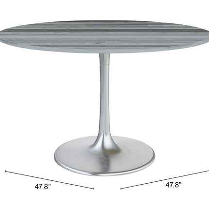 Star City Dining Table Gray & Silver Tables TriadCommerceInc   