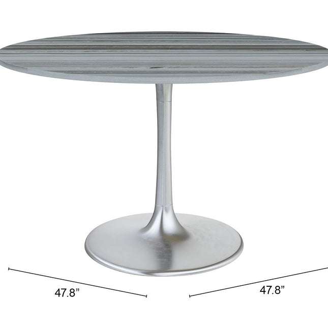 Star City Dining Table Gray & Silver Tables TriadCommerceInc   