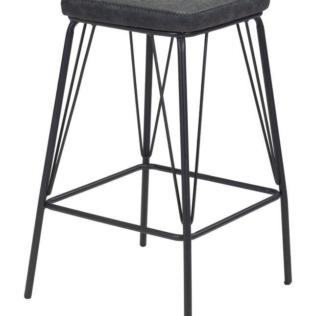 Samuel Counter Stool (Set of 2) Vintage Black Counter Stools TriadCommerceInc   