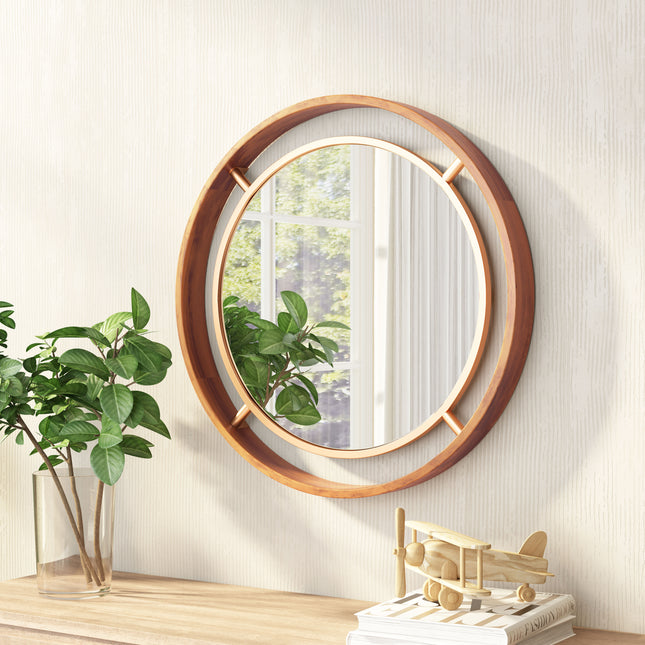 Round Gold Mirror Brown & Gold Mirrors [TriadCommerceInc]   