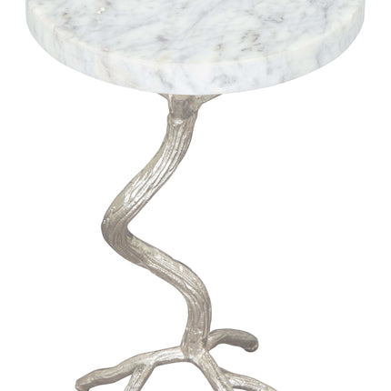 Joel Side Table White & Silver Side Tables TriadCommerceInc   