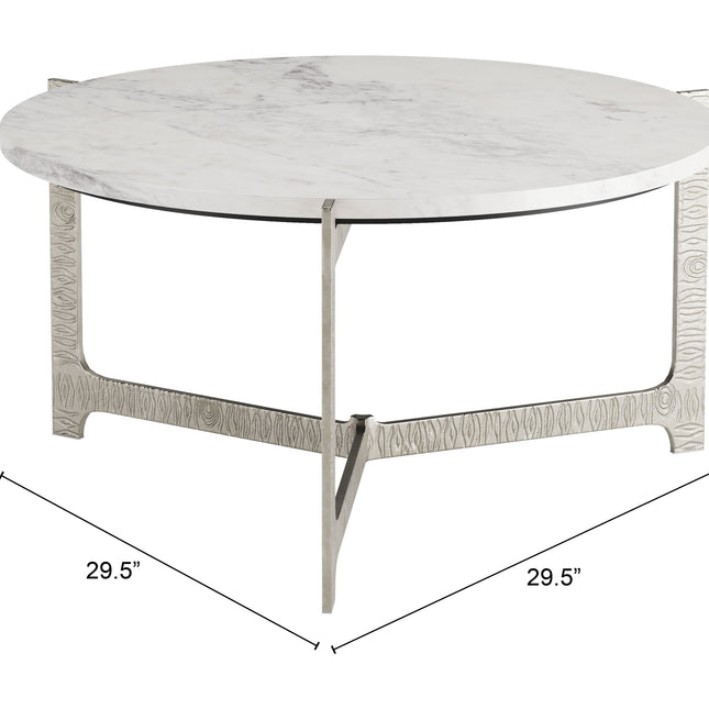 Barmas Coffee Table White & Silver Coffee Tables TriadCommerceInc   