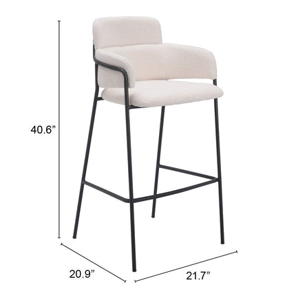 Marcel Barstool (Set of 2) Cream Barstools TriadCommerceInc   