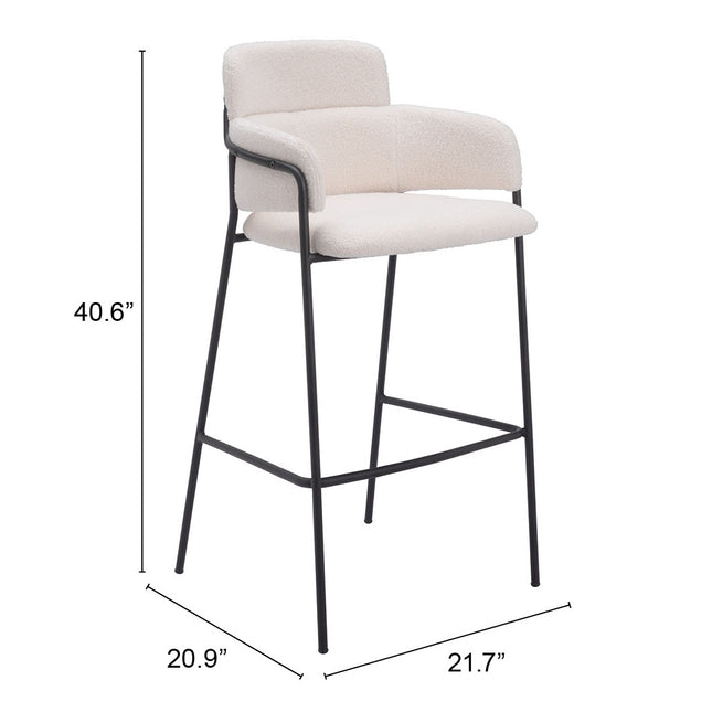 Marcel Barstool (Set of 2) Cream Barstools TriadCommerceInc   