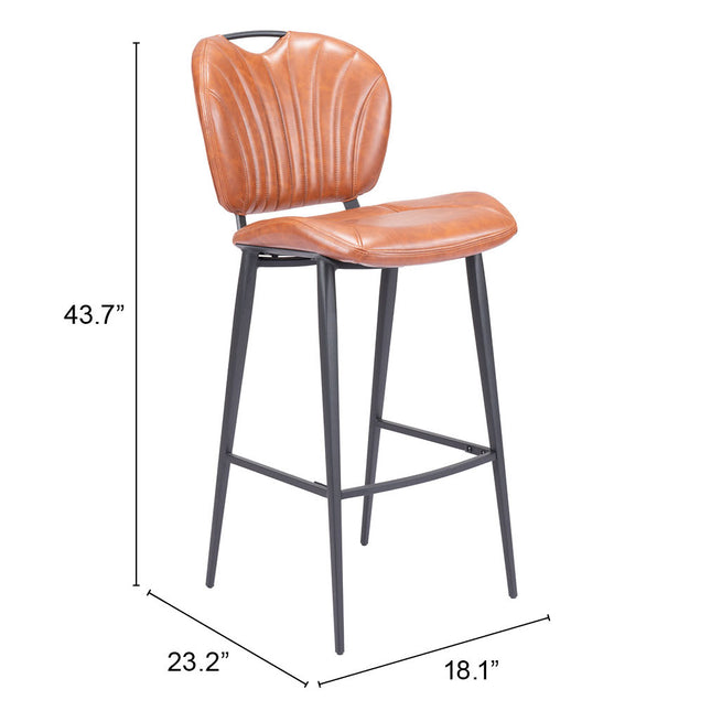 Terrence Barstool Vintage Brown Barstools TriadCommerceInc   