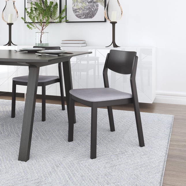 Desdamona Dining Chair (Set of 2) Gray & Black Chairs TriadCommerceInc   