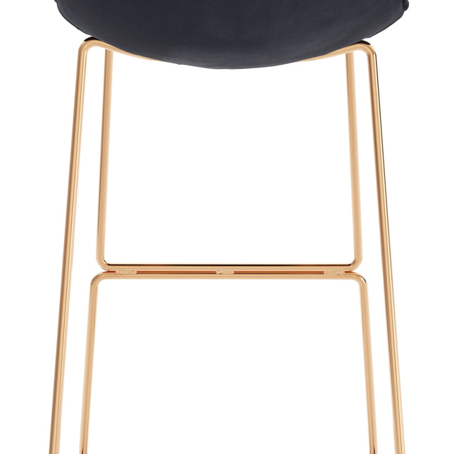 Adele Barstool (Set of 2) Black & Gold Barstools TriadCommerceInc   