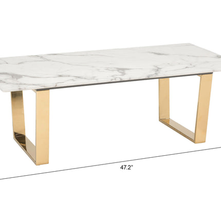 Atlas Coffee Table White & Gold Coffee Tables [TriadCommerceInc]   