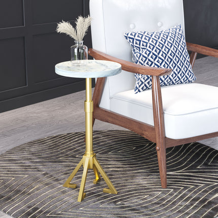 Maurice Side Table White & Gold Side Tables TriadCommerceInc   