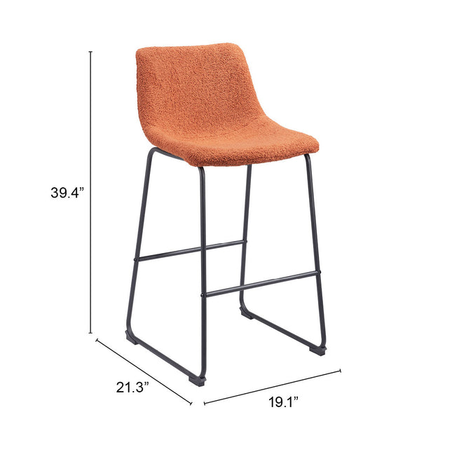 Smart Barstool (Set of 2) Burnt Orange Barstools TriadCommerceInc   