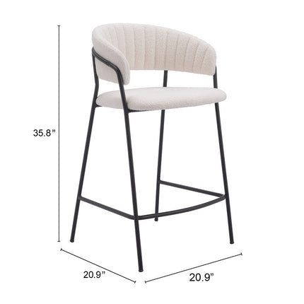 Josephine Counter Stool (Set of 2) Cream Counter Stools TriadCommerceInc   