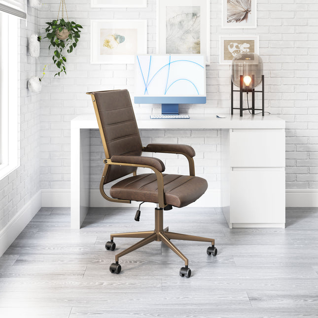 Auction Office Chair Espresso Chairs TriadCommerceInc   