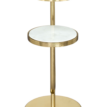 Marc Side Table White & Gold Side Tables TriadCommerceInc   