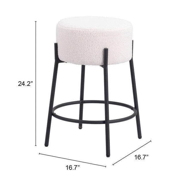 Blanche Counter Stool (Set of 2) Ivory Counter Stools TriadCommerceInc   