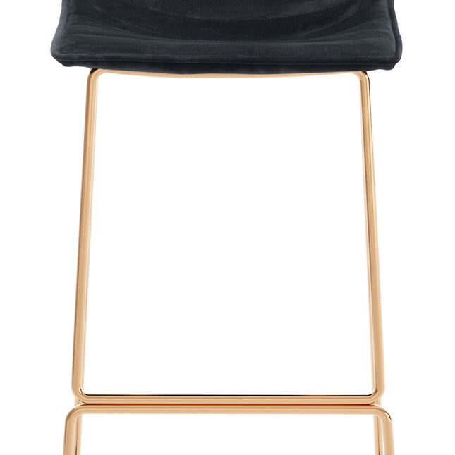 Adele Barstool (Set of 2) Black & Gold Barstools TriadCommerceInc   