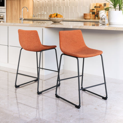 Smart Counter Stool (Set of 2) Burnt Orange Counter Stools TriadCommerceInc   