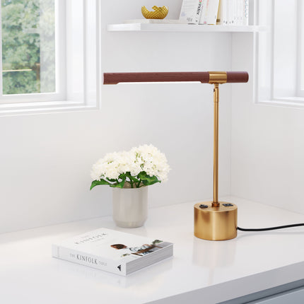 Kippy Table Lamp Brown & Brass Table Lamps TriadCommerceInc   