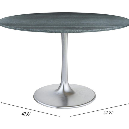 Metropolis Dining Table Gray & Silver Tables TriadCommerceInc   