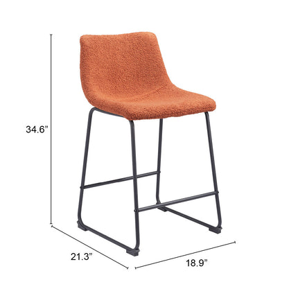 Smart Counter Stool (Set of 2) Burnt Orange Counter Stools TriadCommerceInc   