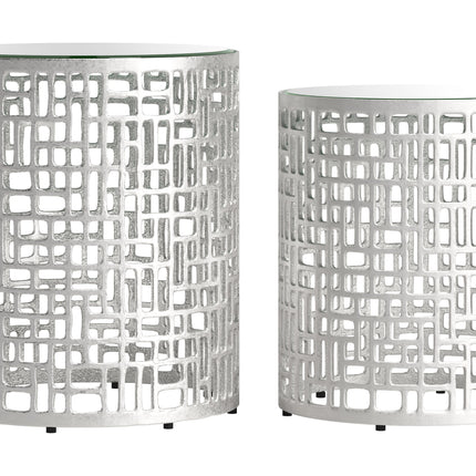 Reden Side Table Set (2-Piece) Silver Side Tables TriadCommerceInc   