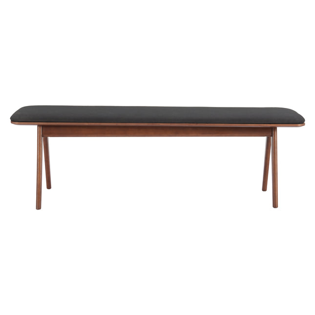 Kazwali Bench Black & Walnut Benches [TriadCommerceInc]   