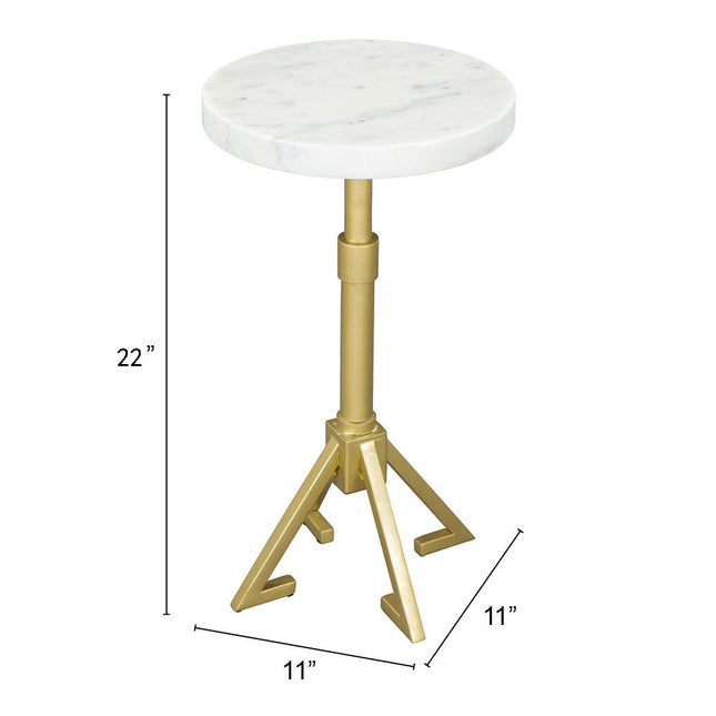 Maurice Side Table White & Gold Side Tables TriadCommerceInc   