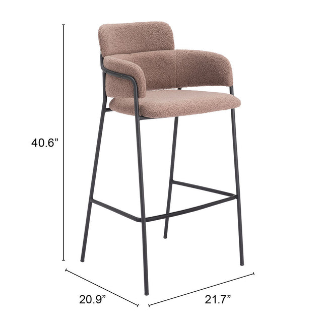 Marcel Barstool (Set of 2) Brown Barstools TriadCommerceInc   